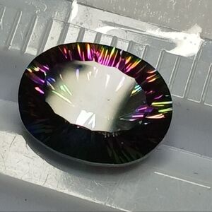 Multicolor Faceted Mystic Topaz Gemstone 14x12mm Oval